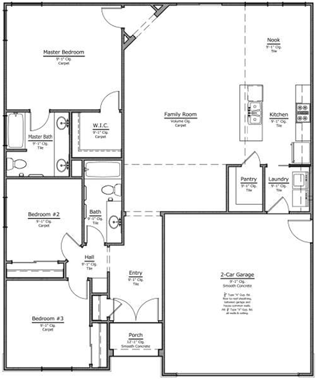 new home floor plan 1560-1652 blueprint