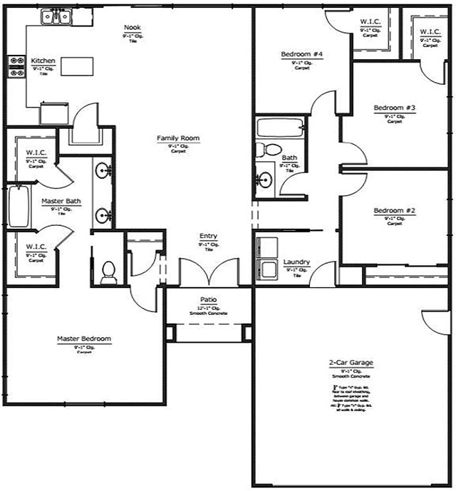 new home floor plan 1622-1698 blueprint