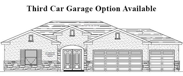 third car garage option available