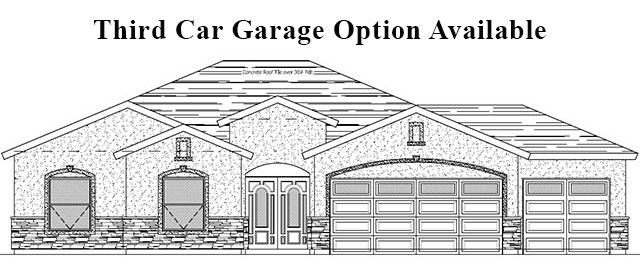 third car garage option available